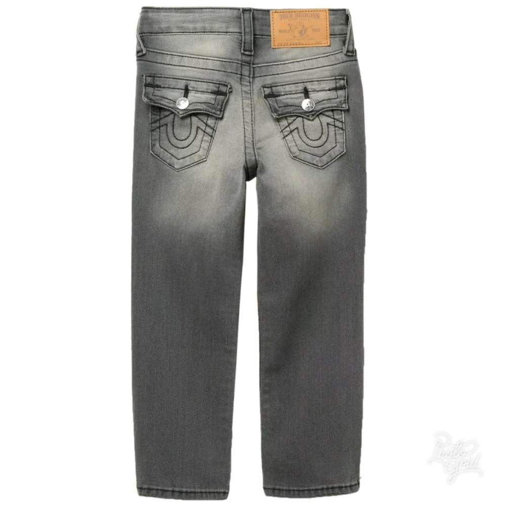 True Religion Boys 5 SE Straight Mascot Gray Jeans